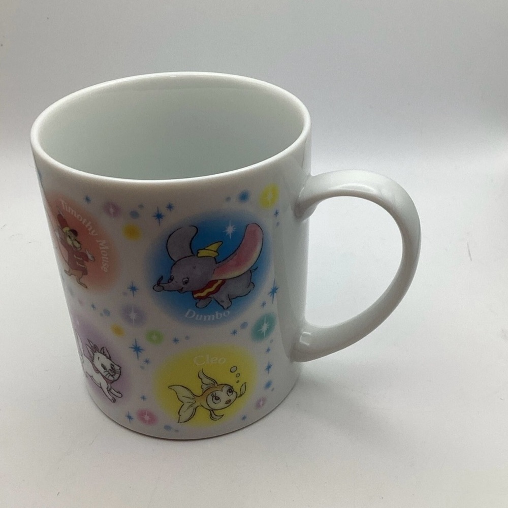 Disney Coffee Tea Mug Cup Marie Dumbo Flower Susie Bambi Lady Japan Vintage